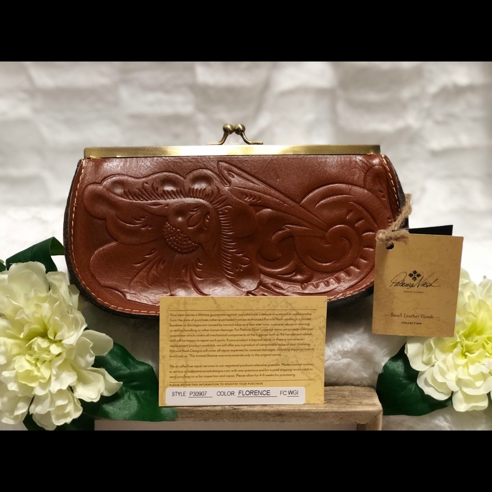 SALE❗️PATRICIA NASH 🌻 Floral Brown Clutch P30907